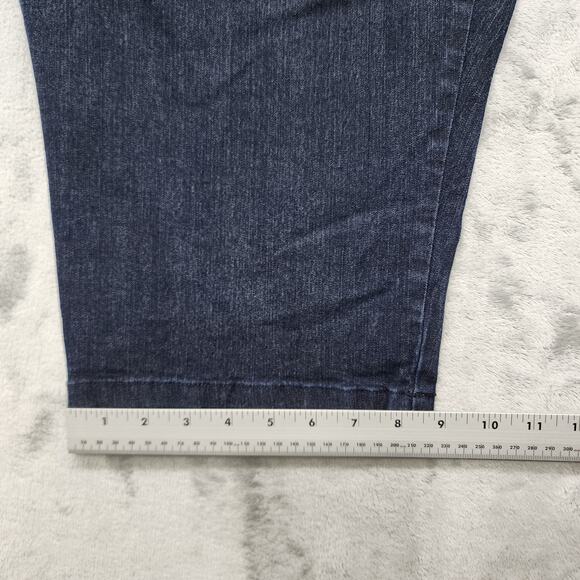St Johns Bay Jeans Women 18 Blue Dark Wash High Rise Capri Stretch Denim Casual - Picture 12 of 13